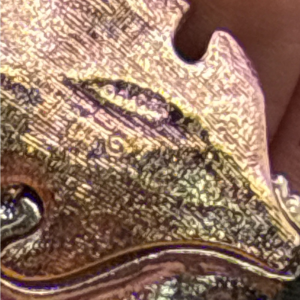 Vintage Avon Gold Silver Tone Leaf Pendant Brooch Accessory Jewelry Collectible - Picture 7 of 7